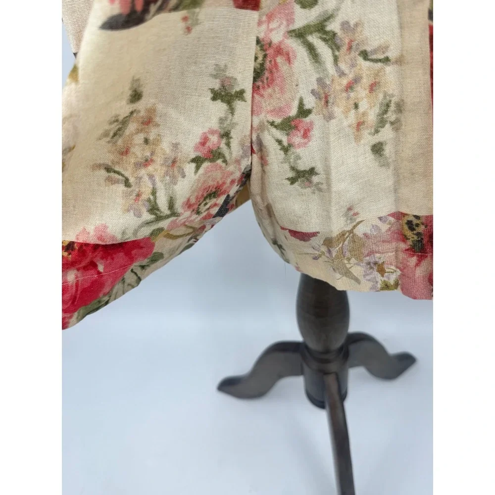 Sezane Short Ruby Romper Women Size 14 Maxi Fleurs Patchwork Floral Belted